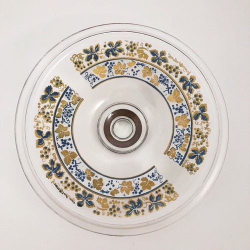Fire King vintage 2 cuartos Cazuela Georges Briard Gold Salpicaduras Uva y Hoja MCM - Imagen 11 de 12