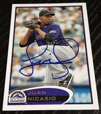 Juan Nicasio - 2012 Topps Series 1 Signed Autograph Auto Card #112 (Rockies)