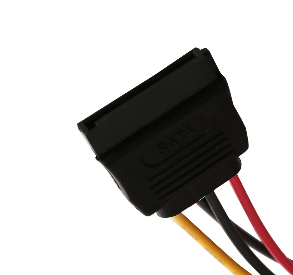 2 x IDE/Molex 4-Pin Male To Serial ATA SATA 15-Pin Female Power Adapter Cable - Image 2 of 4