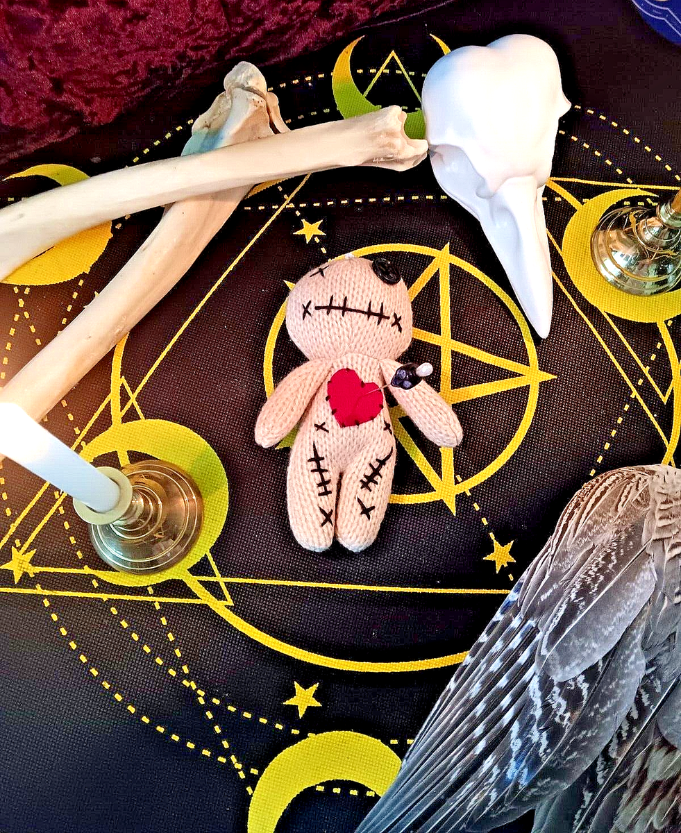 Voodoo Doll with 5 pins/ Poppet/ Revenge/ Hex/ Protection/ Wicca