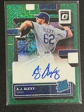 2022 Donruss Optic A.J. Alexy Green Mojo Auto /88 Rated Rookie Rangers RRS-AL