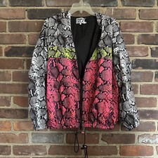 Pam & Gela | Windbreaker Snake Animal Print Zip Jacket -small -cheapchicplus