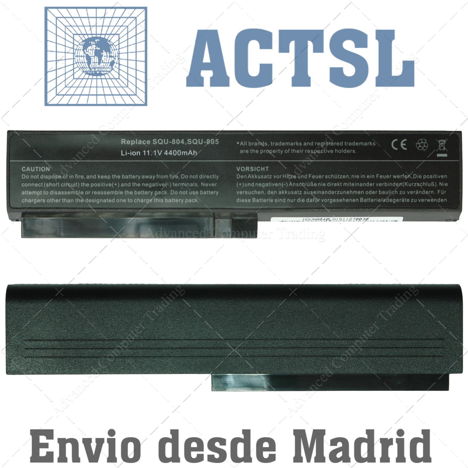 BATTERY for SQU-805 11,1V 4400mAh 6 celdas