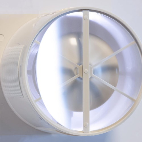 Bianco Aspiratore Bagno 100 Mm Com LED + TIMER Ventilatore Da Bagno Silenzioso - - Foto 5 di 13