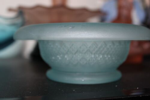 Collectable Davidson Baby Blue Depression Glass Bowl with sticker Vintage Vase - Picture 6 of 7