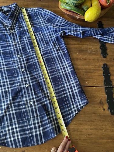 Nuovo con etichette J. Camicia Crew Indian Madras a quadri blu vestibilità classica taglia media M - Foto 4 di 5