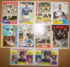 REGGIE JACKSON YANKEES/ANGELS HALL OF FAMER   10 TRADING CARDS - 9 DIFFERENT
