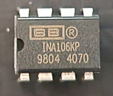 INA106KP, High CM precision differential amplifier, Gain = 10