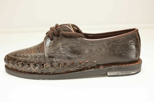 Handmade Size 8 Brown Lace Up Men's Shoes Woven Upper - Picture 2 of 10