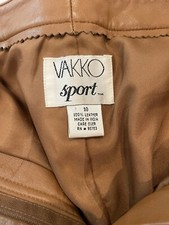 Vintage 1990s Camel Colored Leather Pants By Vakko