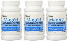 NEW MAG 64 MAGNESIUM CHLORIDE WITH CALCIUM 60 TABLETS 3 Bottles  180 Tablets 