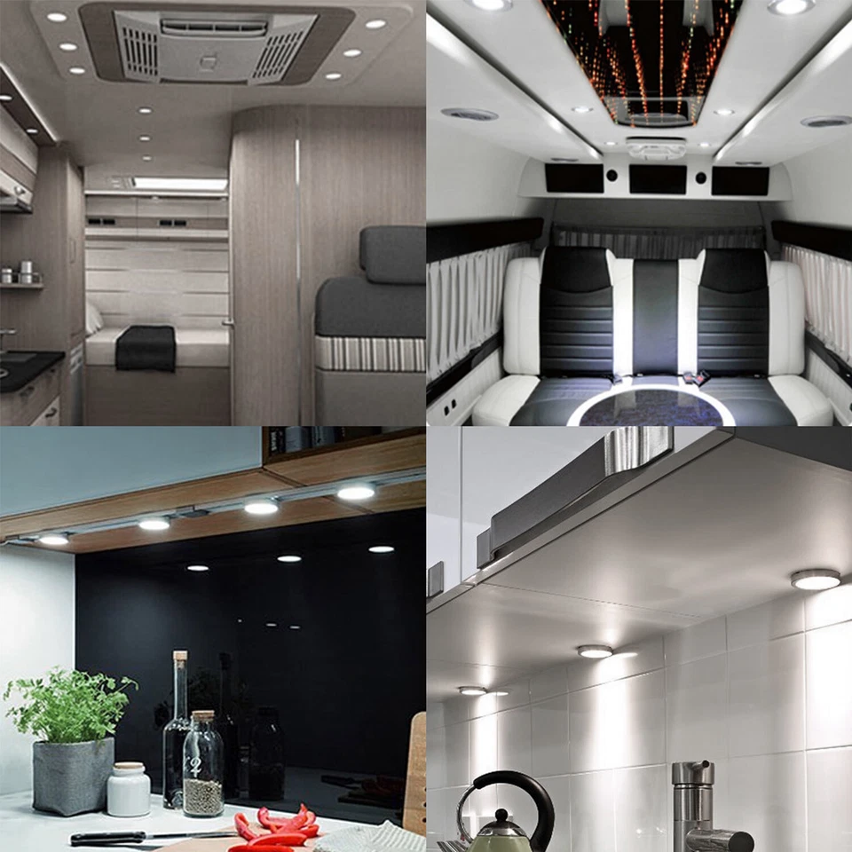 2-20x 12V LED Recessed Ceiling Light RV Caravan Camper Boat Interior Down Lights - image 2 of 4