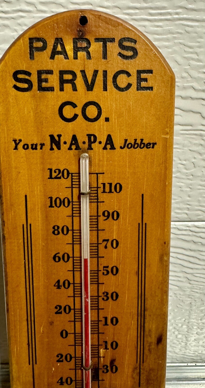 Vintage Wood Advertising Thermometer Parts Service Co Napa Antique