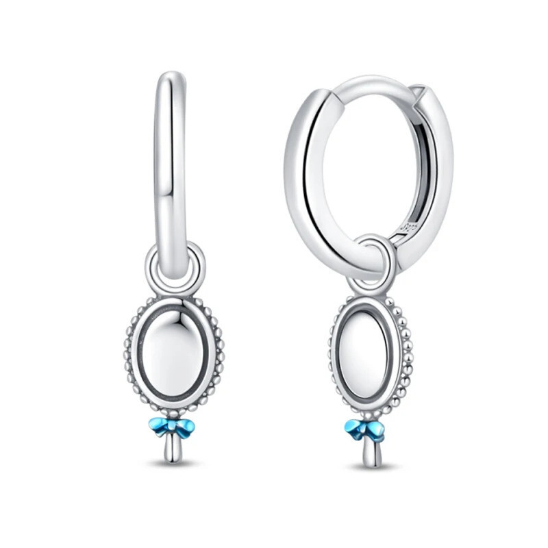 Minimalist 925 Sterling Silver Mirror Hoop Earrings