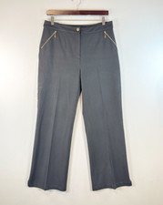 St John Sport Dress Pants Black High Waist Trouser Relaxed Fit Designer Size 10