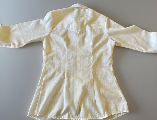 Western Pearl Snap Shirt Womens Medium White Cowgirl Vintage Go West - Picture 5 of 9