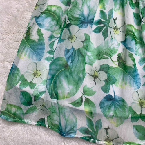Mayoral Girl's Green White Floral Ruffle Sleeveless Dress Size 18M - Picture 3 of 8