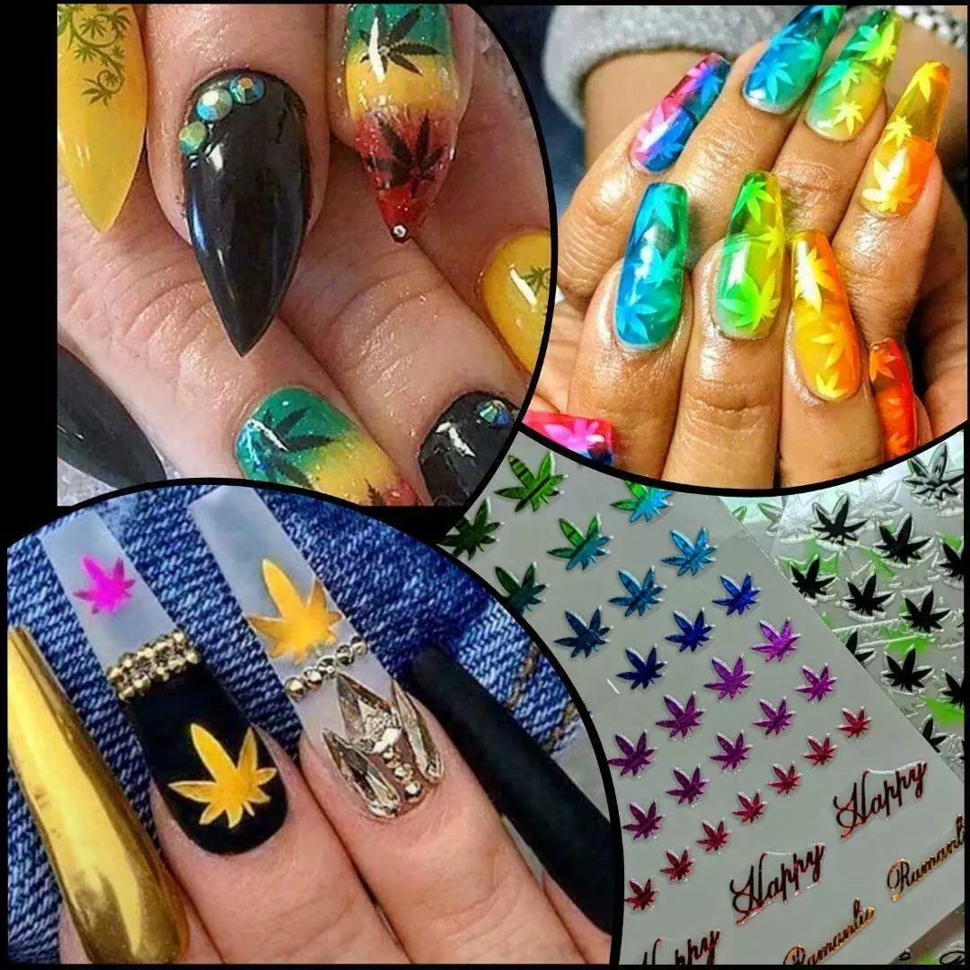 6 Sheets Holographic LV Nail Stickers