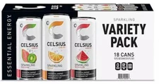 Celsius Live Fit Sparkling Fitness Drink Variety, 12 Ounce (18 Count)
