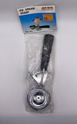 Vtg Jan-Mor Ice Cream Scoop Stainless Black Handle from Montg Wards- New Sealed