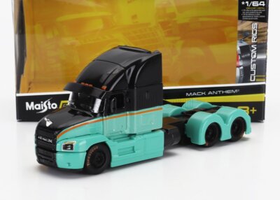 MODELL STATISCHER LKW MAISTO MACK HYMNE TRUCK 3-ACHS 2020 BLAU MASSSTAB 1/64