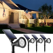LED Solar Spot Light Outdoor Garden Yard Lawn Security Pathway Landscape Lamp