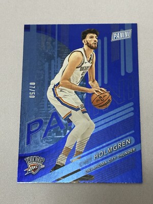 2024 Panini National VIP Silver Pack Blue Chet Holmgren 7/50 jersey# 1/1 Thunder