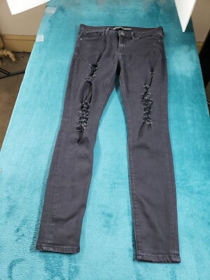 Express Jeans Sz 8 Womens Black Pants Stretch Ladies Mid Rise Denim Jegging