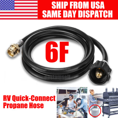 #ad 6FT QCC1 Propane Hose Gas Line Quick Connect Adapter for camp stoves RV BBQ $18.99