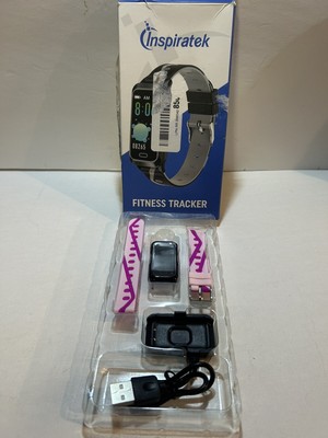 Inspiratek Fitness Tracker Girls 5-14 Pink Running Walking Exercise Watch