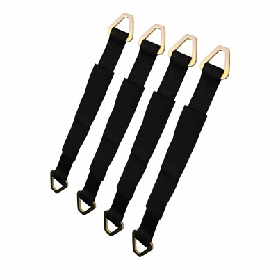 4PK 24  BLACK Axle Strap Tie Downs for ATVs, Tow Trucks, Race Car Haulers