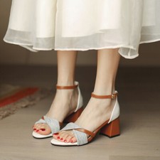 Women Summer Sandals Classic Color Matching Elegant Sandals Slingback Shoes
