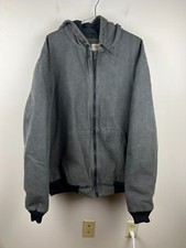 Carhartt Gray Lined Hooded Canvas Jacket J360 GVL size 2XL