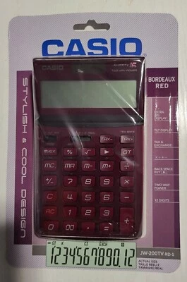 CASIO CALCULATRICE 4 OPERATIONS JW-200TV-rd-s