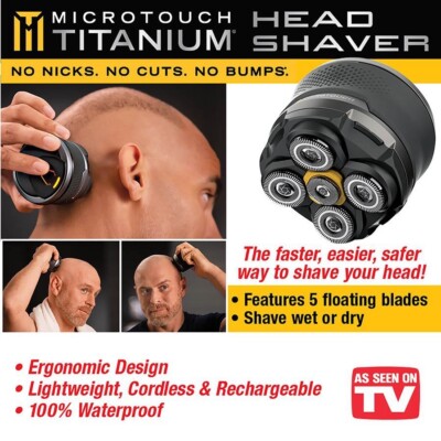 NEW Microtouch Titanium 5-Blade Head Shaver