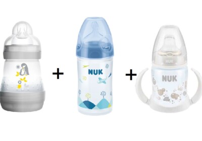 NUK Lern Trinkflasche 5-18M+MAM 0M+NUK Babyflasche Flasche mit Griffen 150ml 