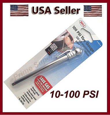 Bell Pencil Tire Air Pressure gauge With 10-100 Psi Max Car Auto Truck Bike Tool