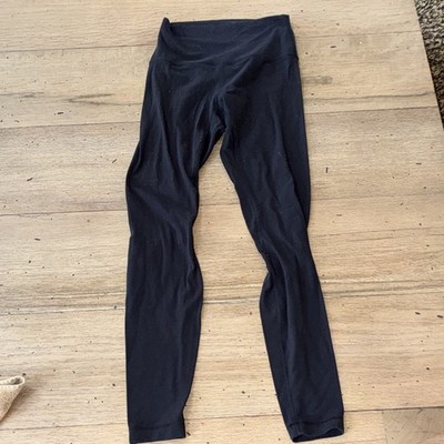 Lululemon Align Women s Leggings Black High Rise Ankle Logo Accent Size 4
