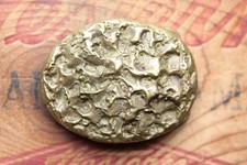 Vintage Solid Brass Hand Made Hippie Brutalist Belt Buckle