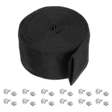 2.4" 20FT Polyester Fiber Protective Hose Sleeve with Snap Fastener Black