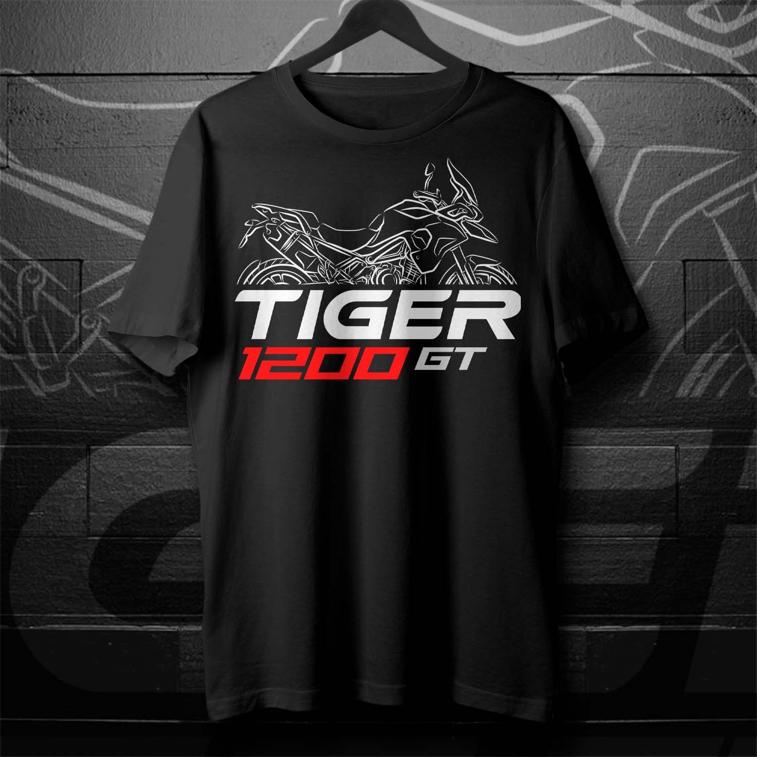 Biker T-Shirt for Fans of British Tiger 1200 GT 2022-2024 Motorcycle, ADV Riders