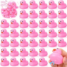48 Pcs 2 Inch Mini Rubber Ducks for Children Party Favors Bulk Bath Ducks Sum...