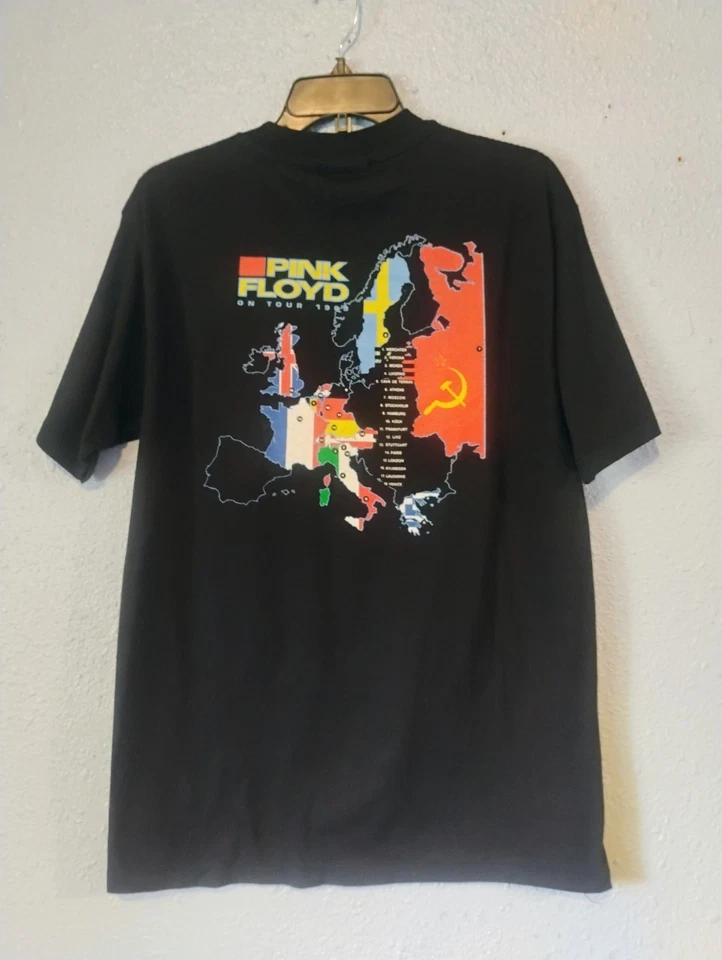 Camiseta Rara De Colección Hot Pink Floyd Original 1989 Bombilla Gira Mundial Europea Foto 2 de 4