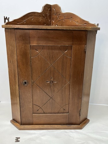 Victorian Eastlake Hanging Corner Cabinet Cupboard late 19th century 19"h x 13"w - Picture 1 of 24