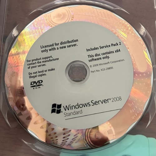 Microsoft Windows Server Standard 2008 64-bit Service Pack 2 OEM DVD