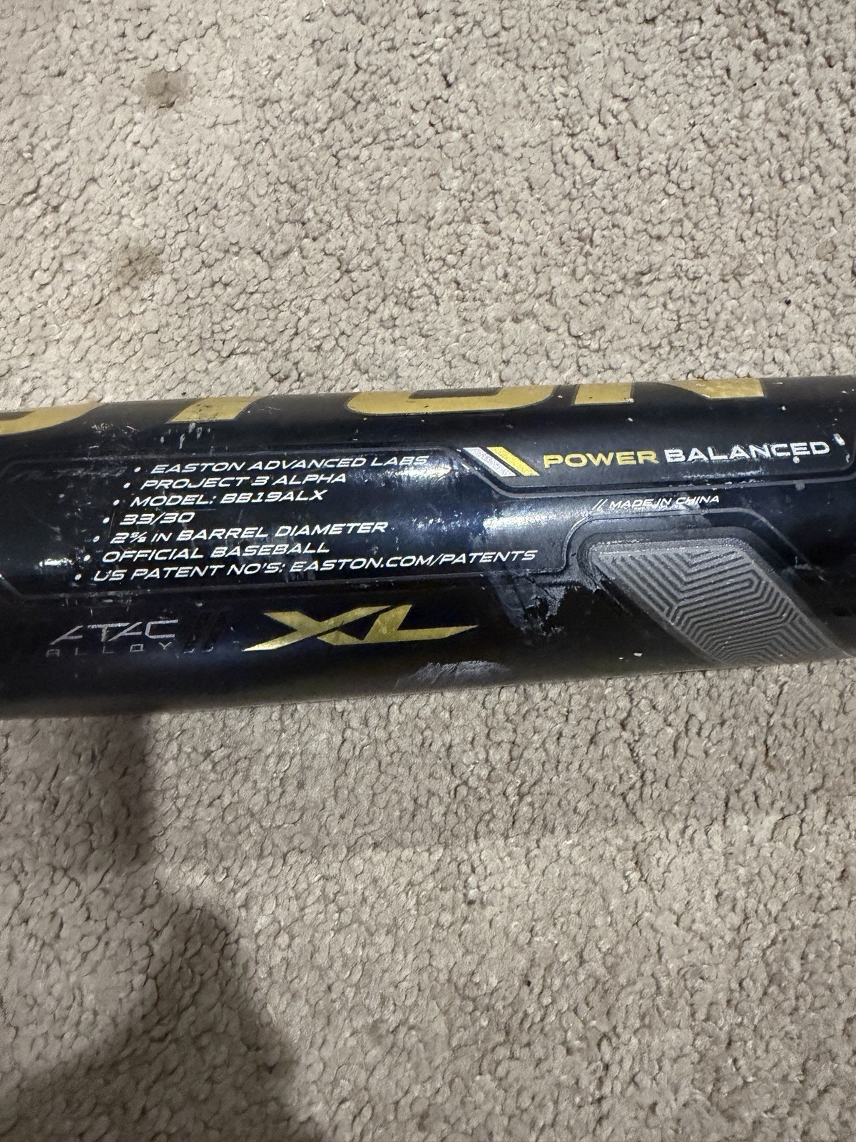 Easton Project 3 Alpha  Alloy Baseball Bat 33" drop 3 limited edition gold 