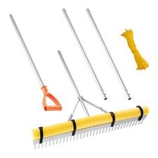 VEVOR Landscape Rake 914 mm Head 3380 mm Handle Aluminum for Leaf Clearing