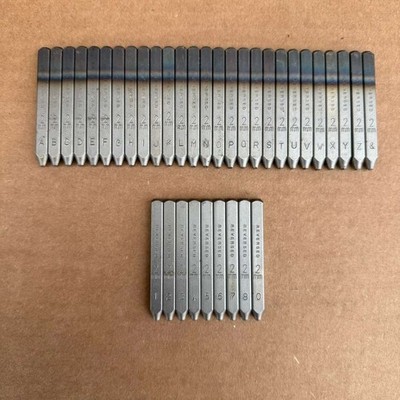 2mm 5/64  Reversed Letter & Number Punch Set A-Z 0-9 Steel