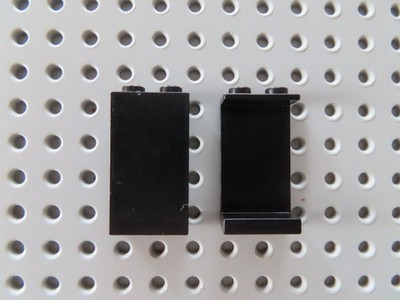 Lego 2 x Panel Wand 2362b 1x2x3 schwarz Noppe offen