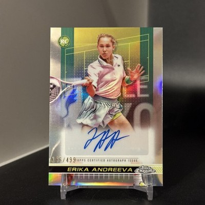 2024 Topps Chrome Tennis Erika Andreeva /499 RC Refractor Auto #TCA-EAA